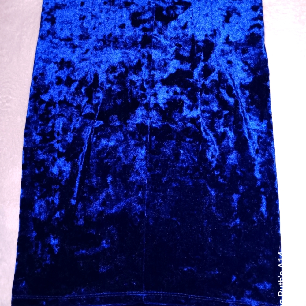 Forever 21, Casual Crushed Velvet Blue Skirt, Size M
